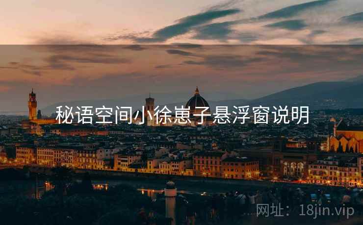 秘语空间小徐崽子悬浮窗说明 秘语空间小徐崽子悬浮窗说明