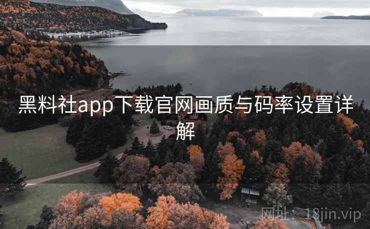 黑料社app下载官网画质与码率设置详解 黑料社app下载官网画质与码率设置详解