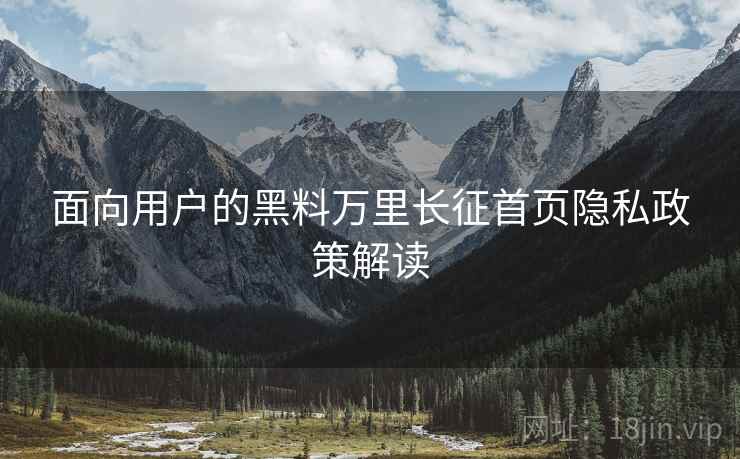 面向用户的黑料万里长征首页隐私政策解读 面向用户的黑料万里长征首页隐私政策解读